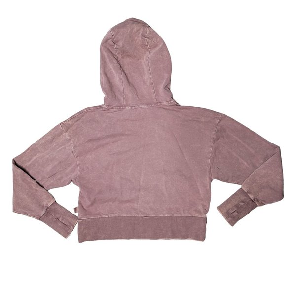 JoyLab dusty mauve cropped hooded sweat shirt thumb holes size small - Picture 3 of 8
